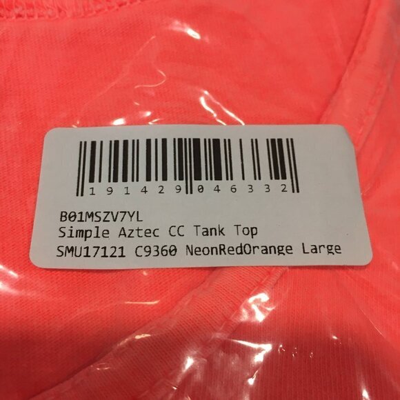 SMU Mustangs College Football Men's Large Tank Top Neon Orange NWT - Picture 5 of 5